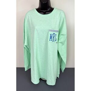 Marley Lilly Women's Long Sleeve Dockside Shirt Mint Green Size L/XL Casual NWT